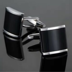 Black and Silver Cufflinks